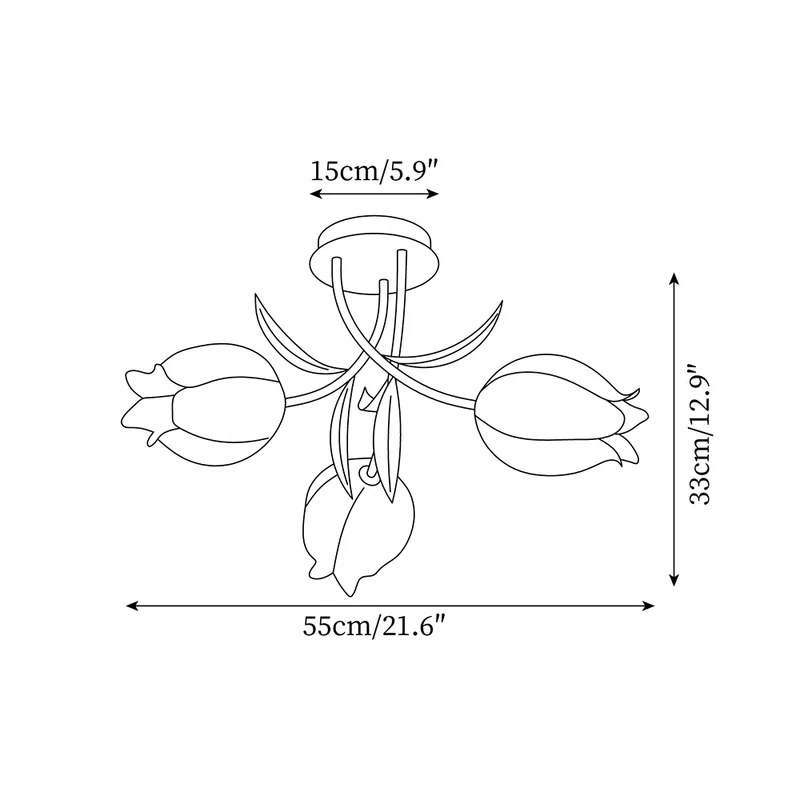 Lily Natural Flower Flush Mount Ceiling Light