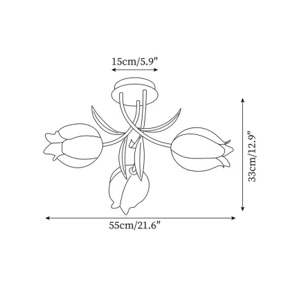 Lily Natural Flower Flush Mount Ceiling Light