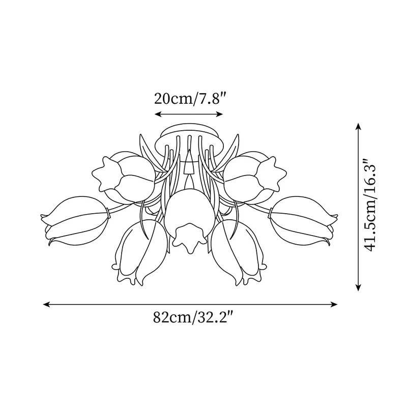 Lily Natural Flower Flush Mount Ceiling Light