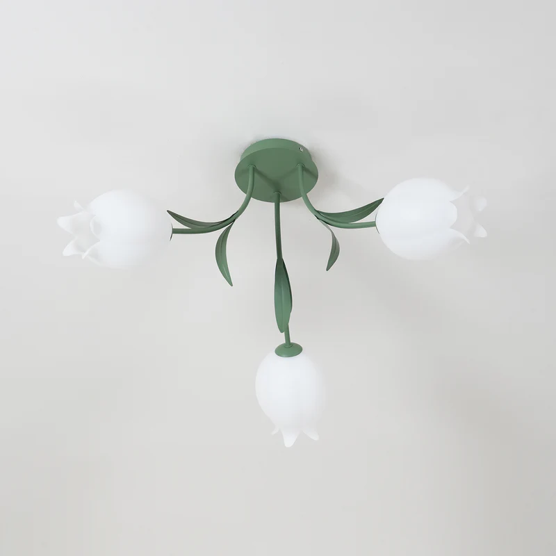 Lily Natural Flower Flush Mount Ceiling Light
