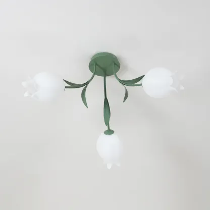 Lily Natural Flower Flush Mount Ceiling Light