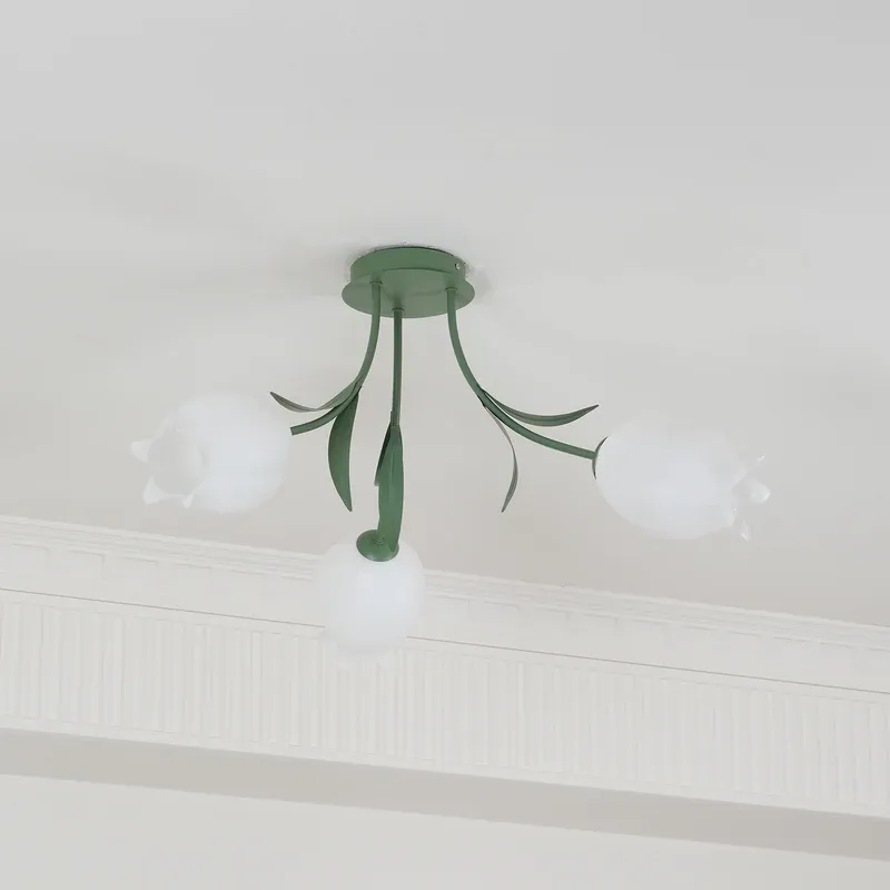 Lily Natural Flower Flush Mount Ceiling Light