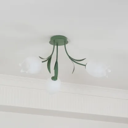 Lily Natural Flower Flush Mount Ceiling Light