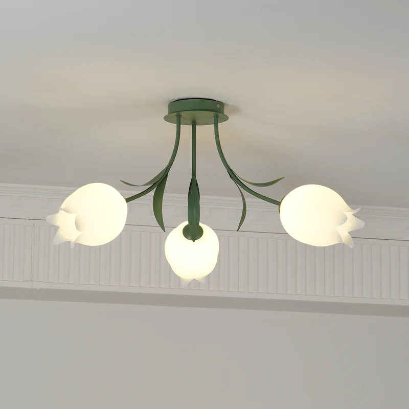 Lily Natural Flower Flush Mount Ceiling Light
