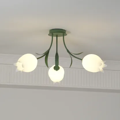 Lily Natural Flower Flush Mount Ceiling Light