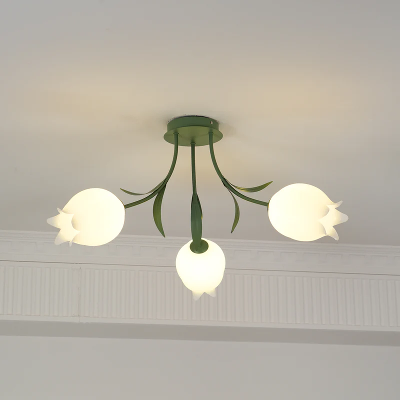 Lily Natural Flower Flush Mount Ceiling Light