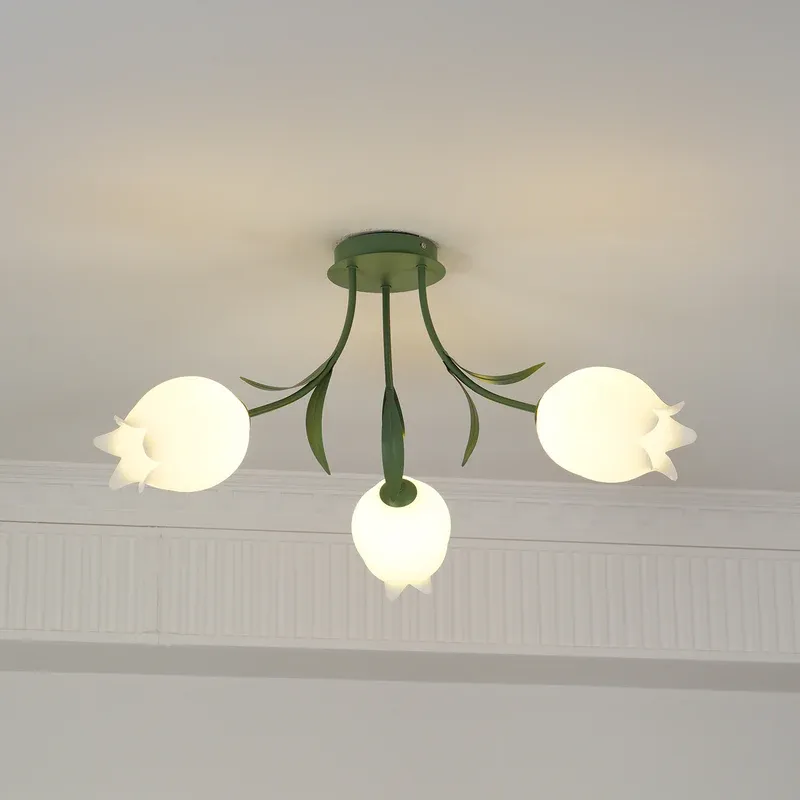 Lily Natural Flower Flush Mount Ceiling Light