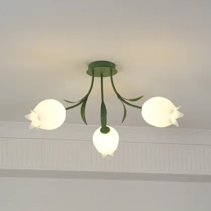 Lily Natural Flower Flush Mount Ceiling Light