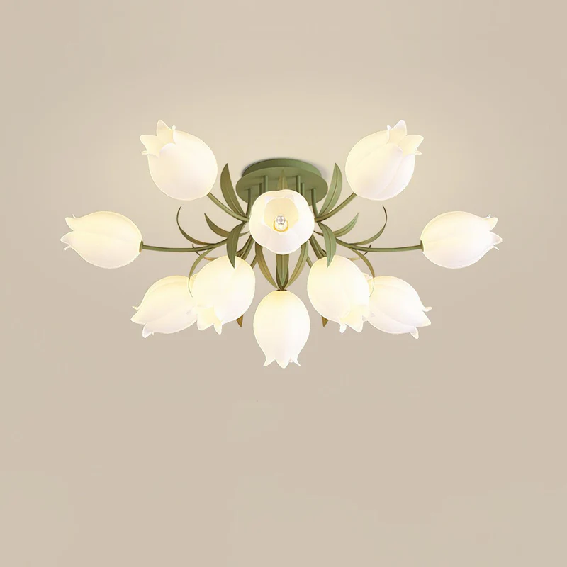 Lily Natural Flower Flush Mount Ceiling Light