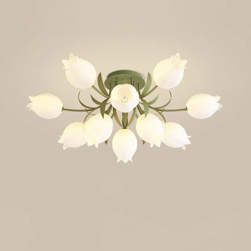 Lily Natural Flower Flush Mount Ceiling Light