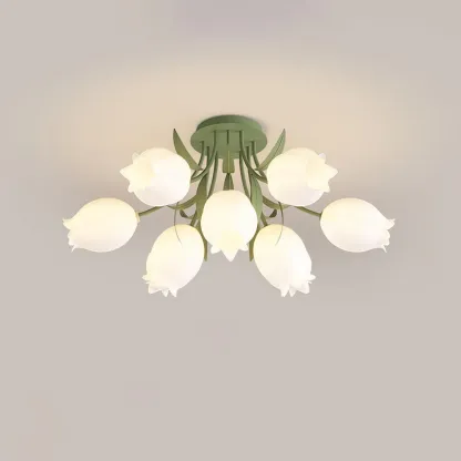 Lily Natural Flower Flush Mount Ceiling Light