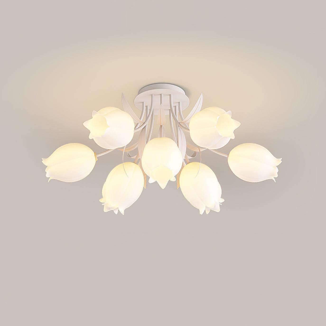 Lily Natural Flower Flush Mount Ceiling Light