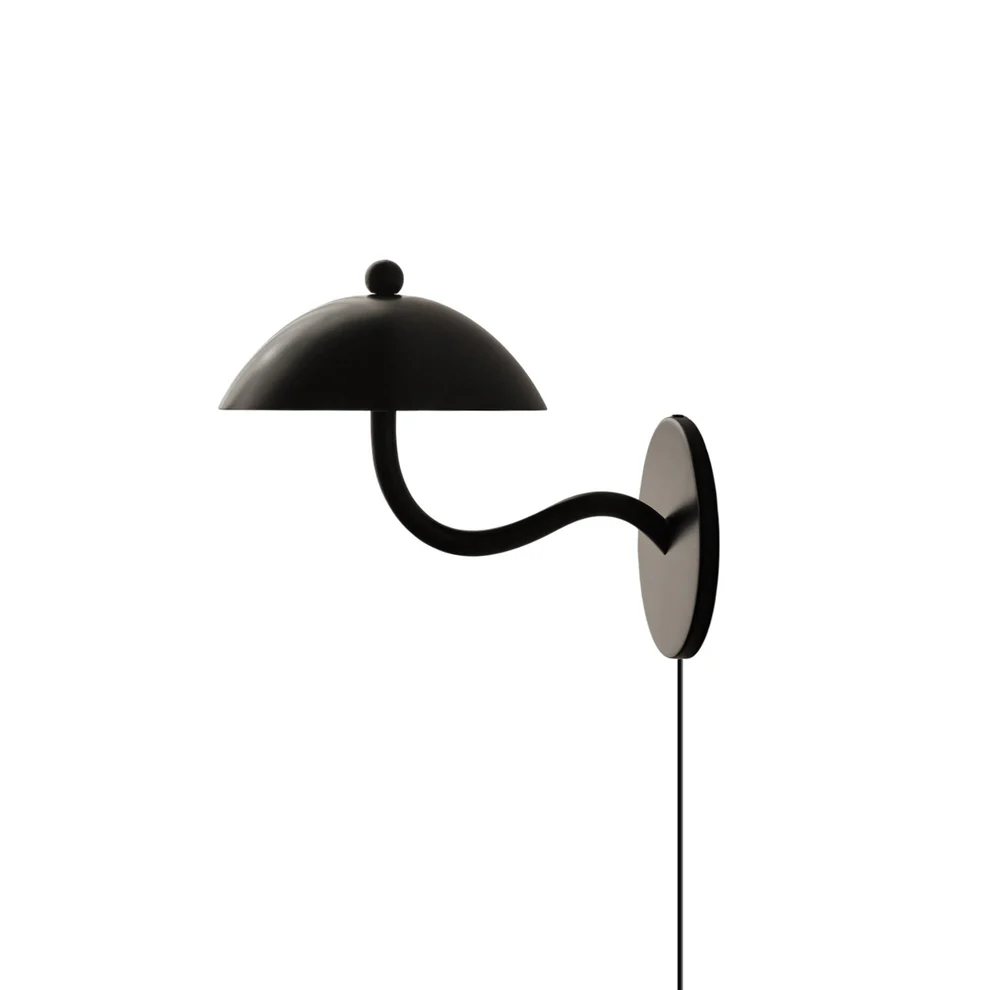 Austin Black Curved Arm Wall Lamp