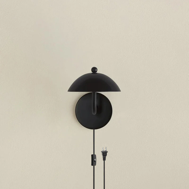 Austin Black Curved Arm Wall Lamp