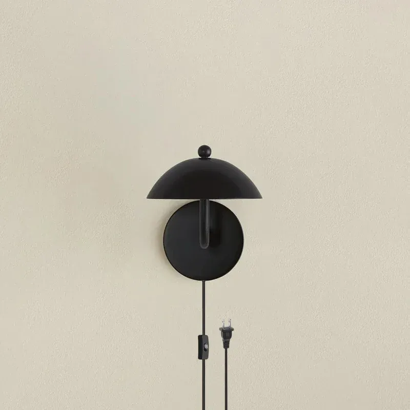 Wall Lamp Black Curved Arm Minimalist Bedroom Living Room | Las Sola