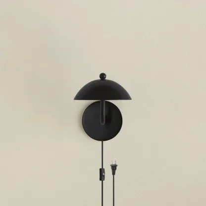 Austin Black Curved Arm Wall Lamp