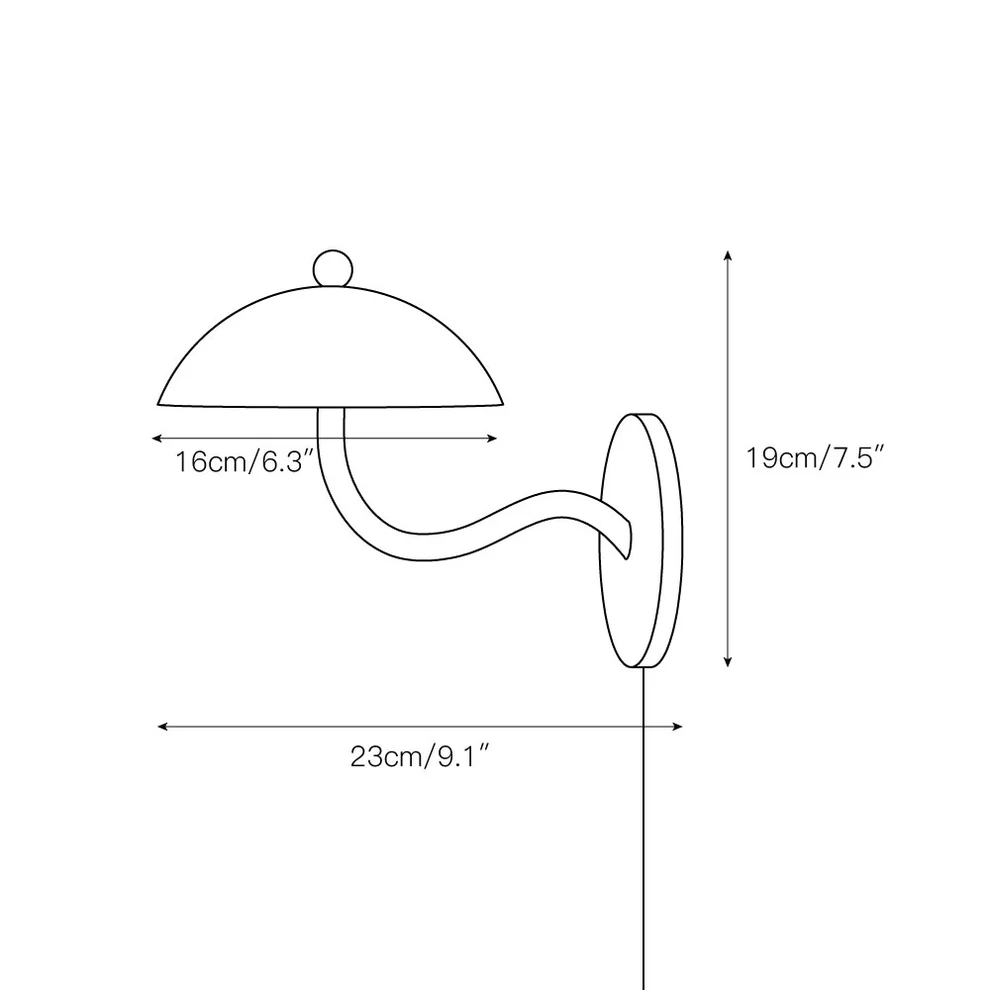 Austin Black Curved Arm Wall Lamp