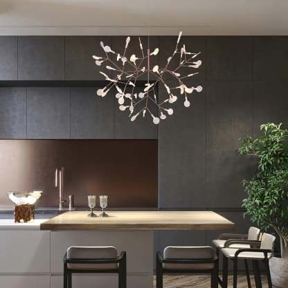 Olivia Sputnik Chandelier in a modern kitchen setting