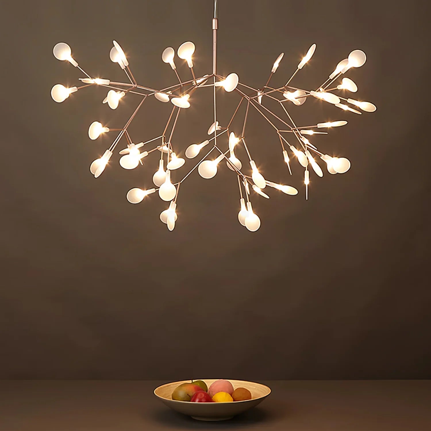 Olivia Sputnik Chandelier over fruit bowl, Living Room