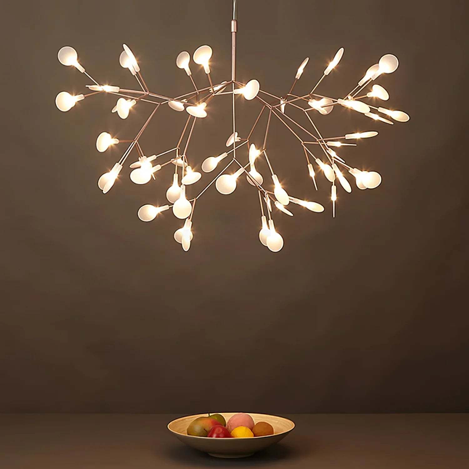 Olivia Sputnik Chandelier over fruit bowl, Living Room