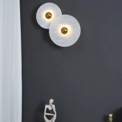 Jade Modern Metal Alabaster Wall Lamp Dining Room Bedroom