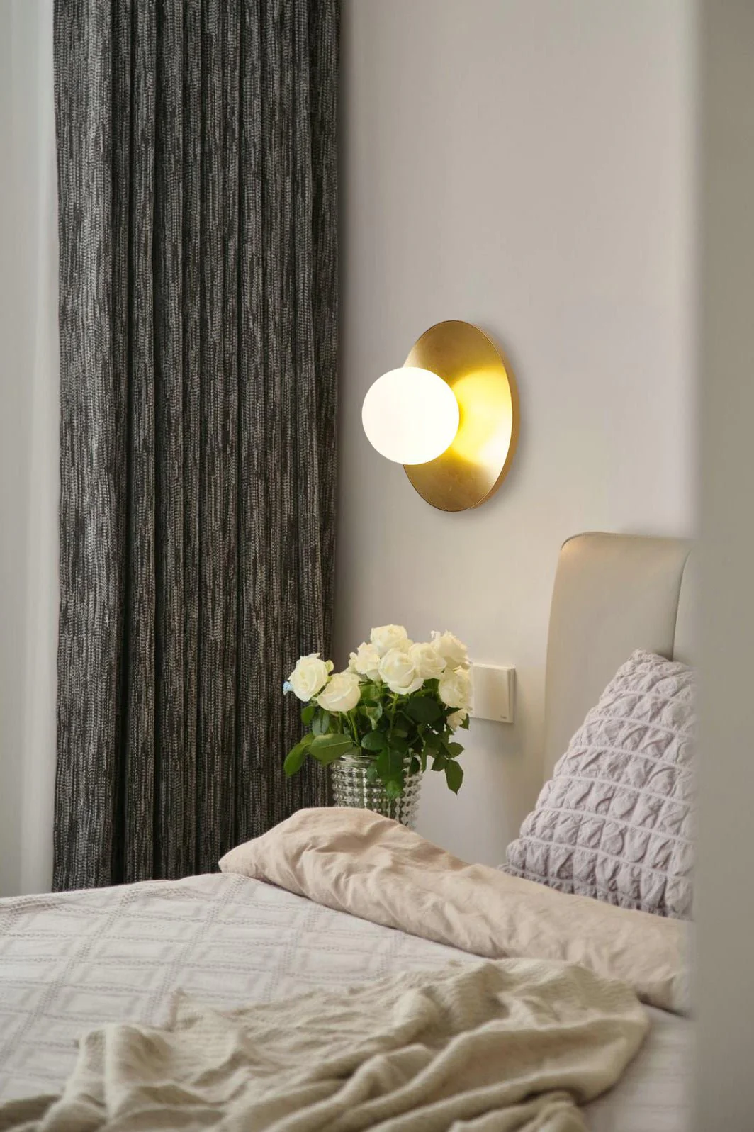 Orr Modern Minimalism Round Glass Wall Light Bedroom Living Room