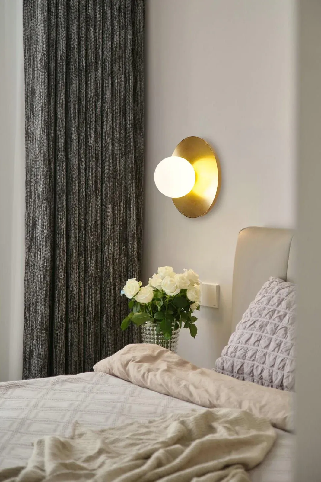 Orr Modern Minimalism Round Glass Wall Light Bedroom Living Room