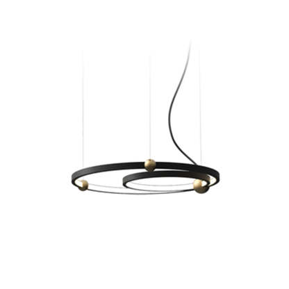 Arisha Pendant Light: Minimalist black and gold ring fixture.