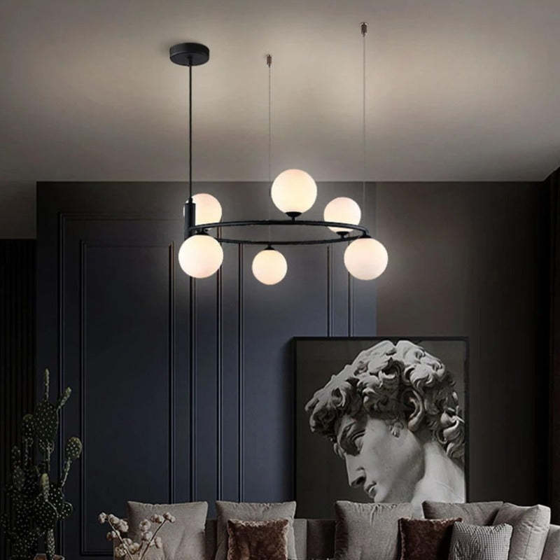 Valentina Nordic Ring Pendant Light above sofa