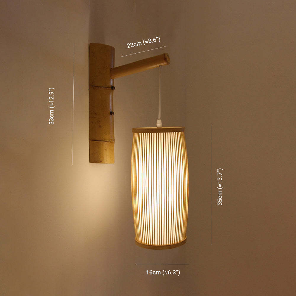 Ozawa Rattan Wall Lamp Dimensions, Rustic Home Lighting