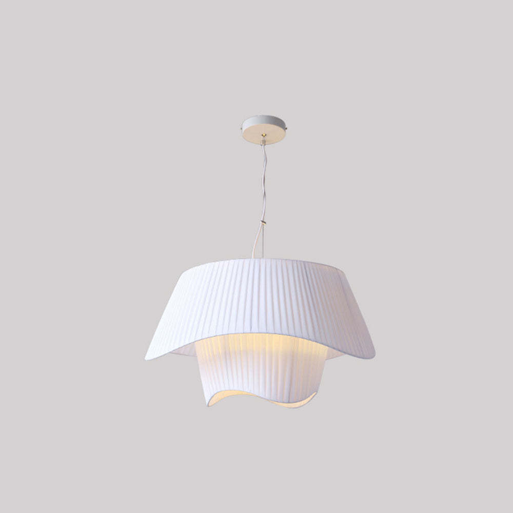 White fabric Renée pendant light, layered design