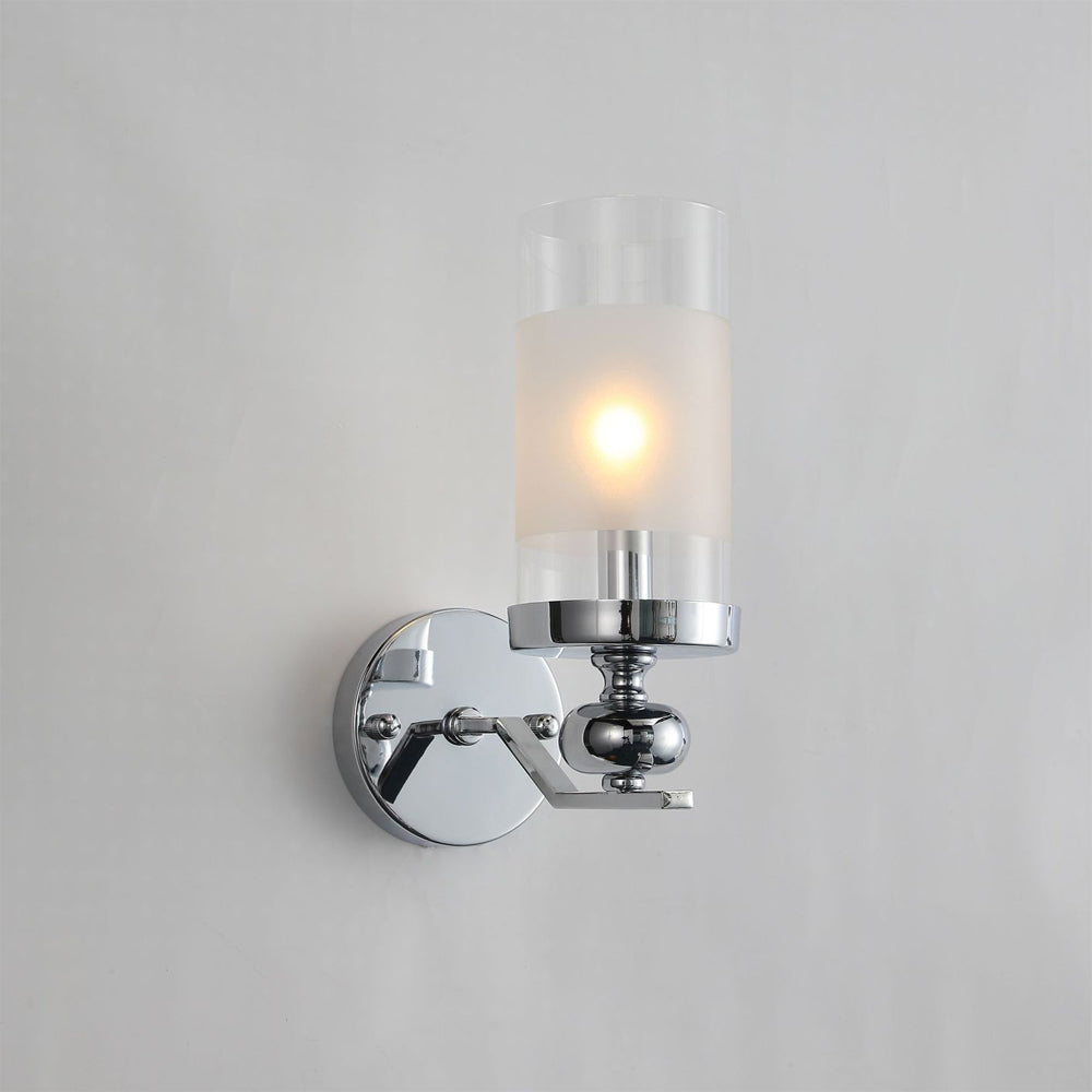 Alessio wall lamp. Retro metal & glass sconce.