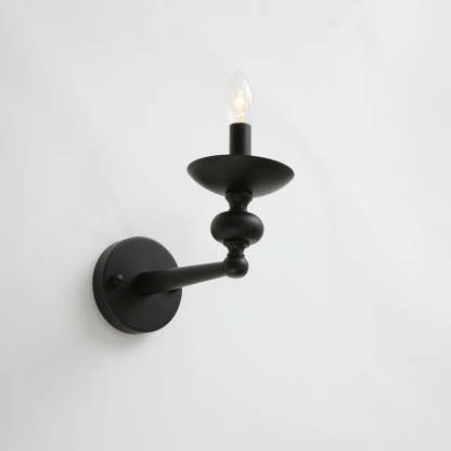 Alessio Retro Candle Wall Lamp in black