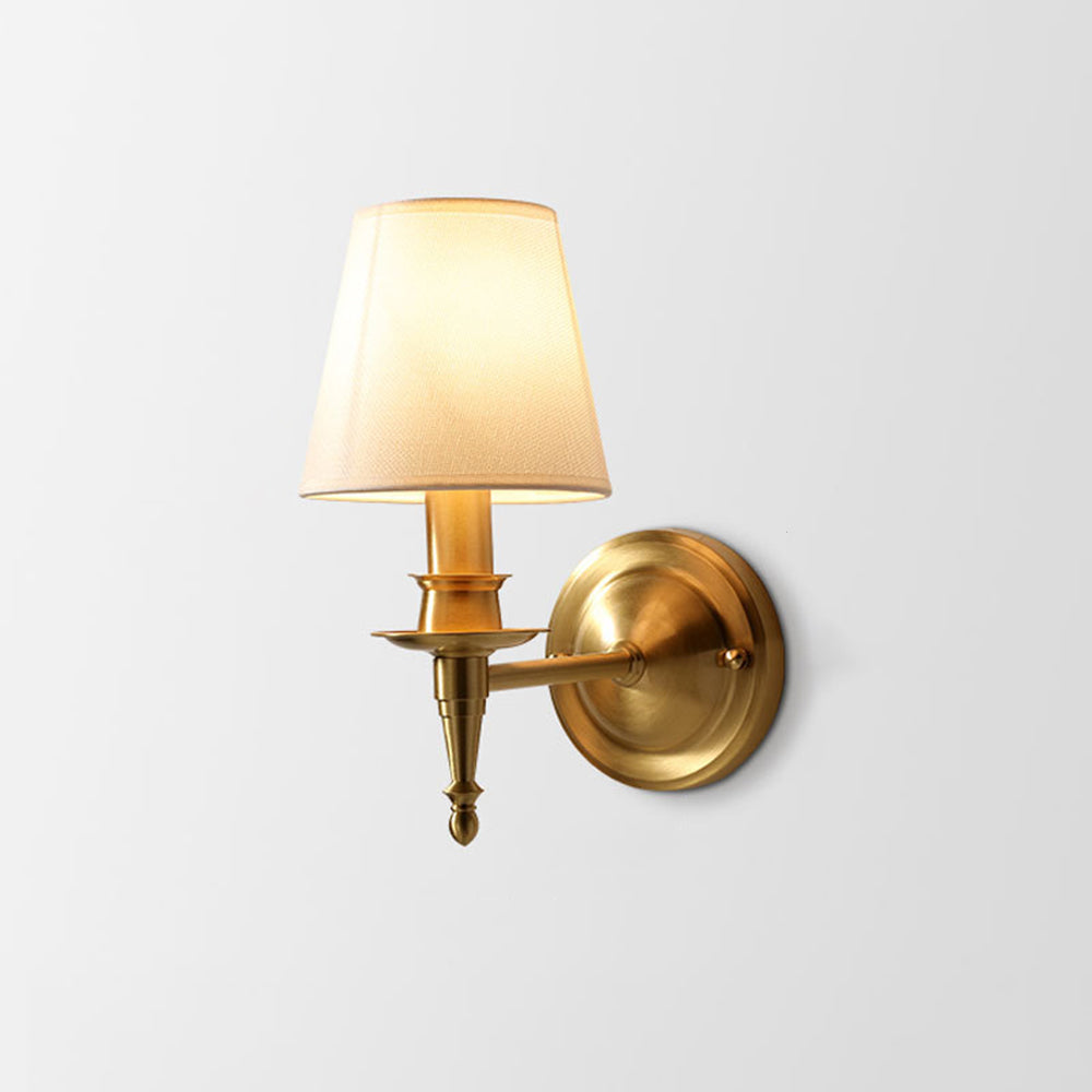 Alessio Vintage Gold Wall Lamp with Fabric Shade