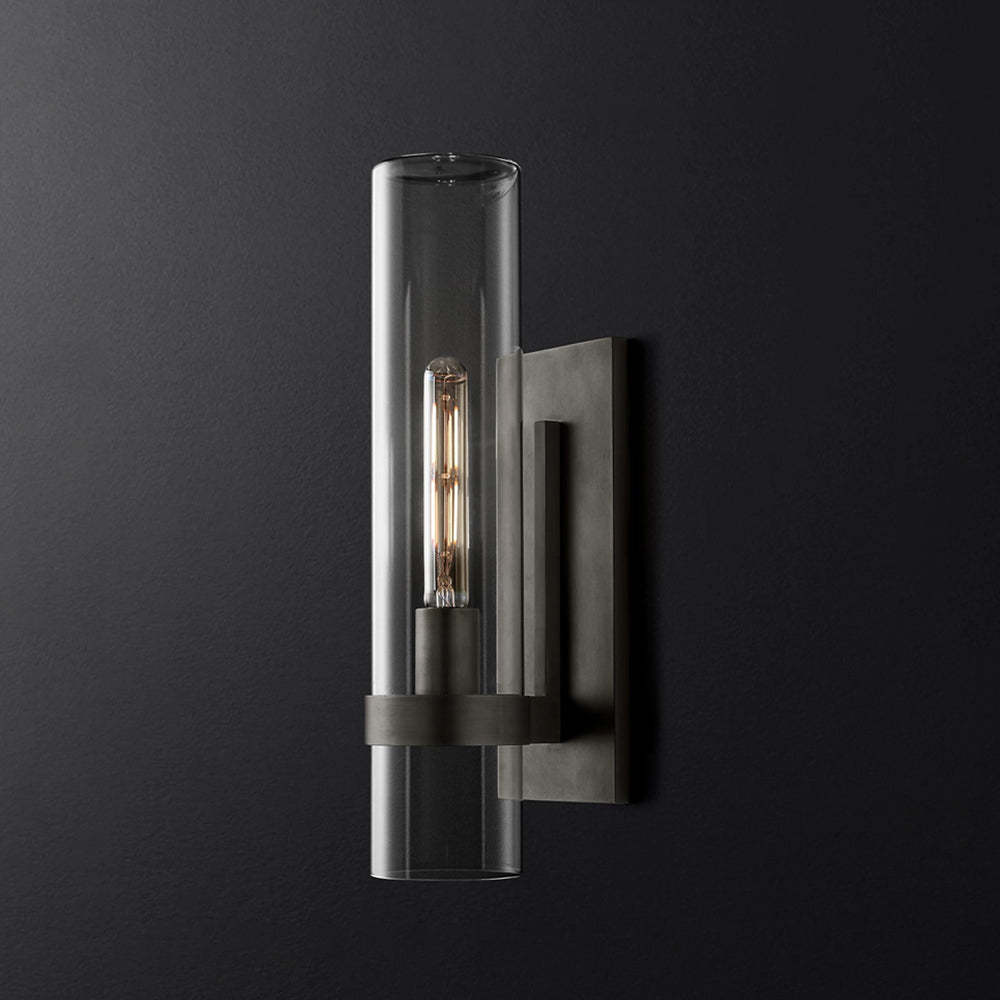 Silver Leigh Glass Cylinder Wall Light