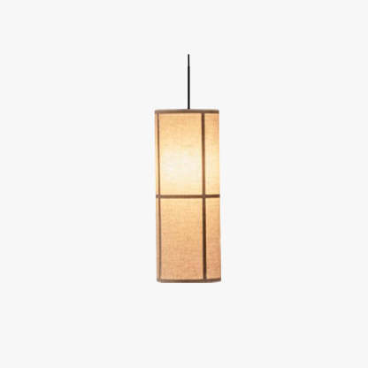 Renée Cylinder Pendant Light, Lantern, Fabric, Japanese