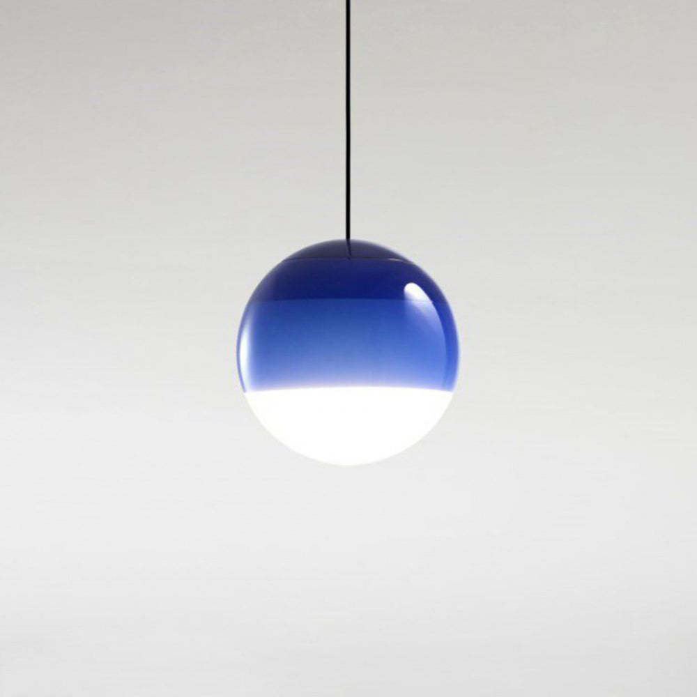 Blue gradient glass bubble pendant light. Hailie contemporary lighting.