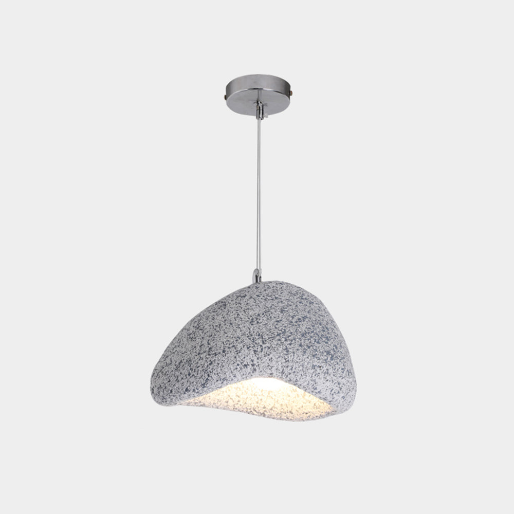 Gray bread shaped resin pendant light
