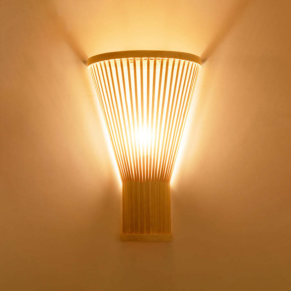 Rattan Wall Lamp: Muto LED Bedside Light, Warm Lighting