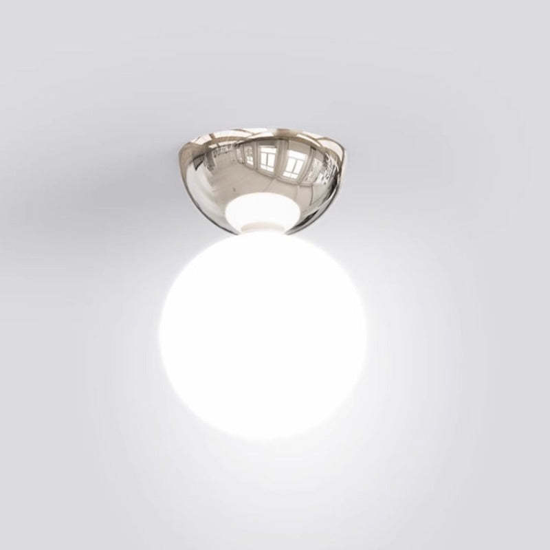 Valentina ceiling light, chrome bowl with a sphere light