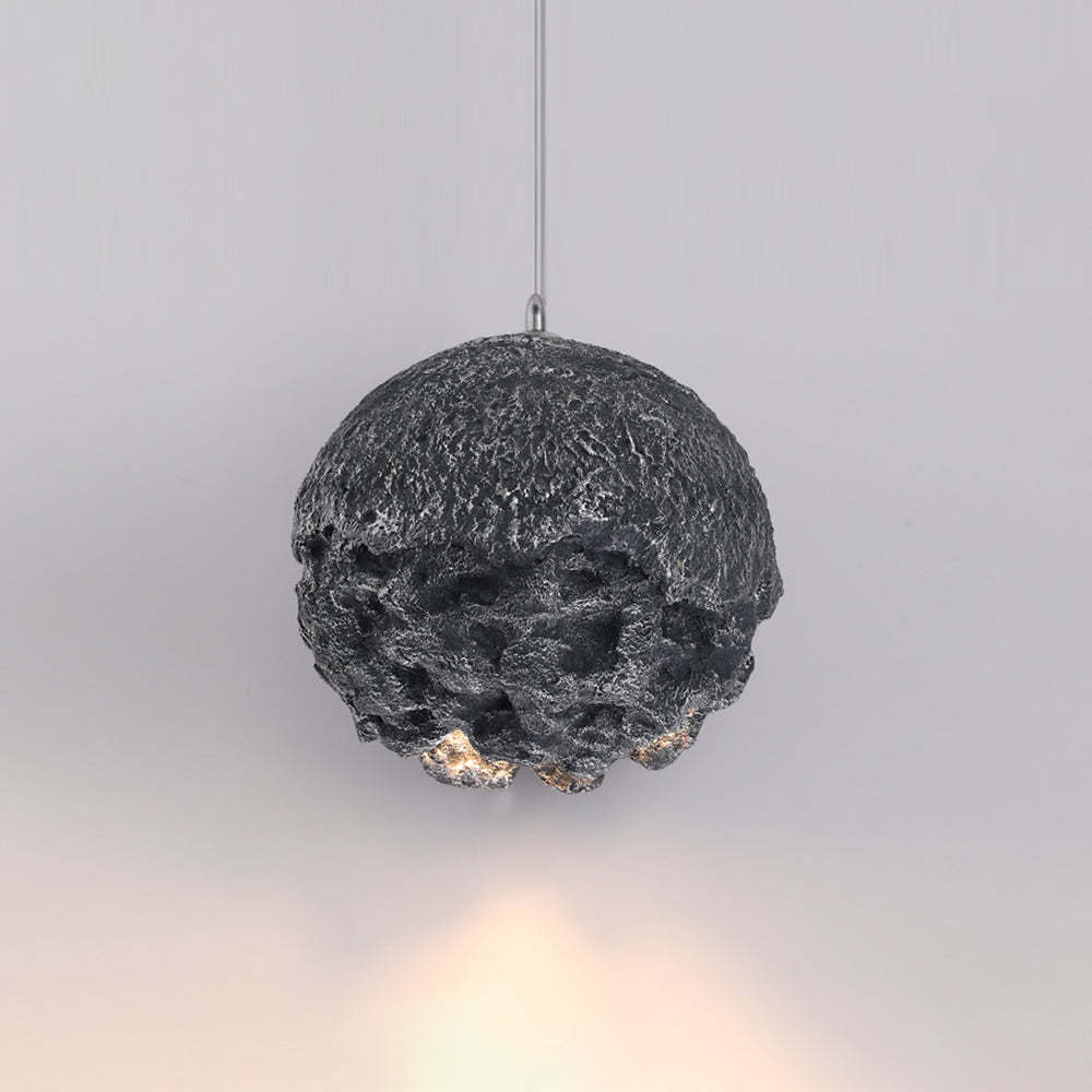 Gray Byers Industrial Pendant Light, planet-shaped lampshade