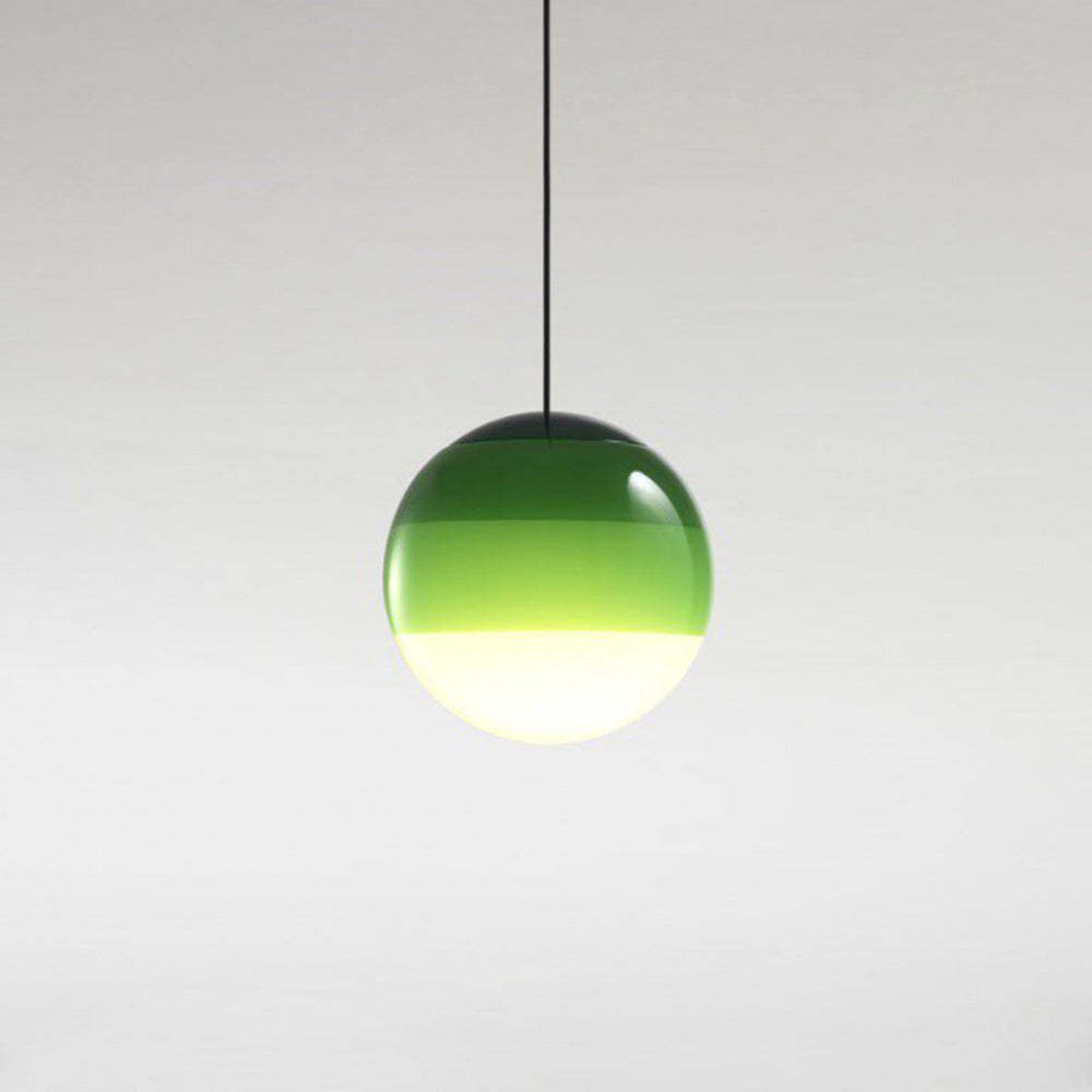 Green Hailie glass bubble pendant light. Modern lighting.