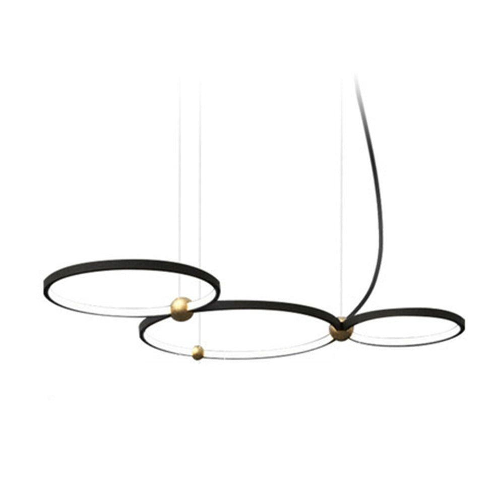 Arisha Pendant Light: Black & Gold Rings