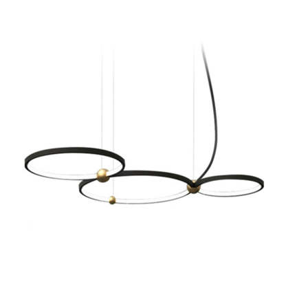 Arisha Pendant Light: Black & Gold Rings