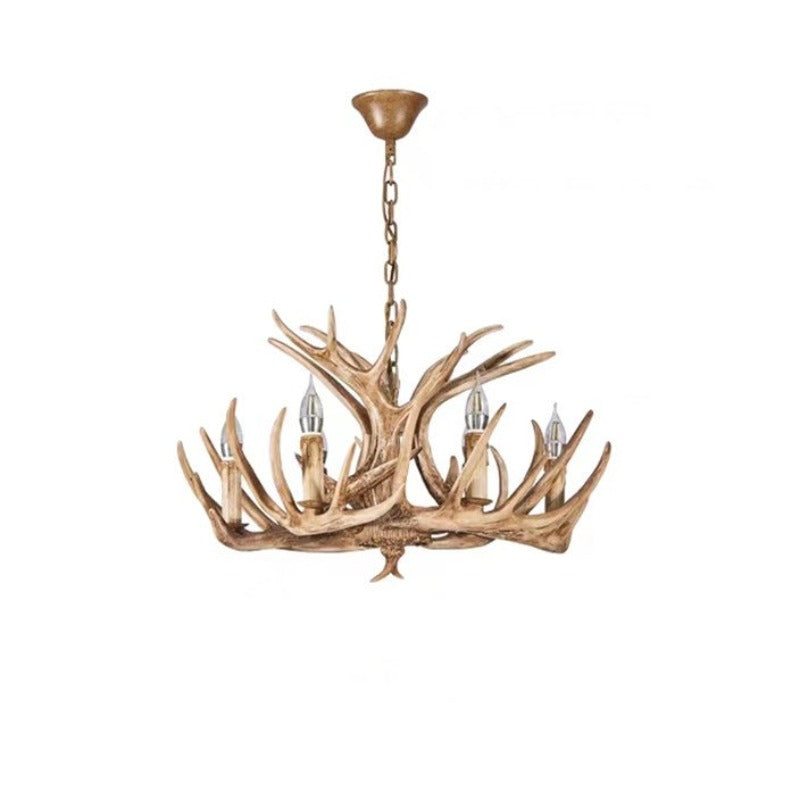Resin Deer Antler Chandelier - Rustic Style Lighting