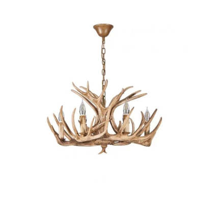 Resin Deer Antler Chandelier - Rustic Style Lighting