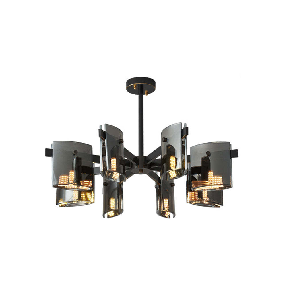 Evette pendant light with smoked glass shades