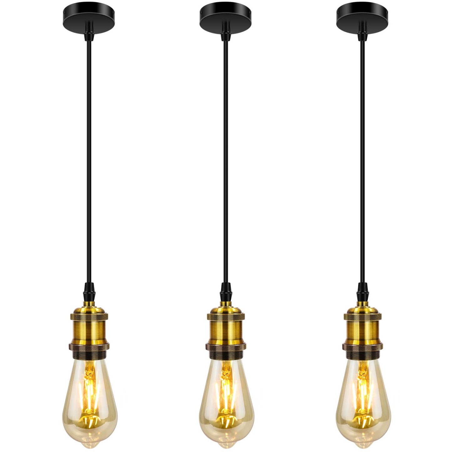 Three Alessio Pendant Lights in Bedroom