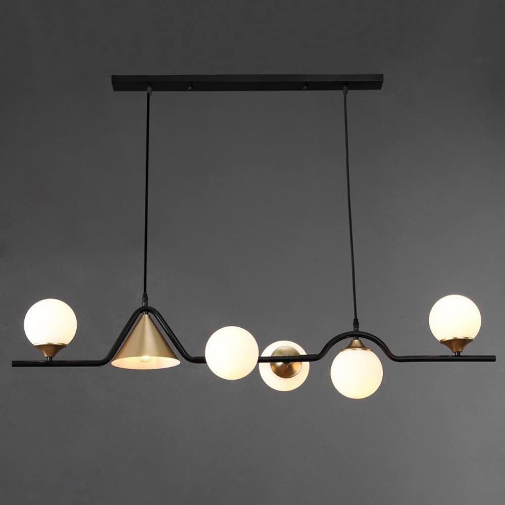 Modern pendant light with globe and cone lamps