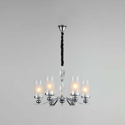 Alessio Chandelier: Retro Metal Glass 6-Bulb Lighting
